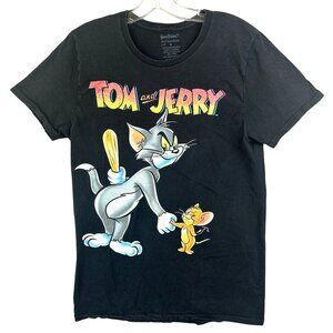 Tom & Jerry Black Graphic T-Shirt S18 M Hanna-Barbera  100% Cotton